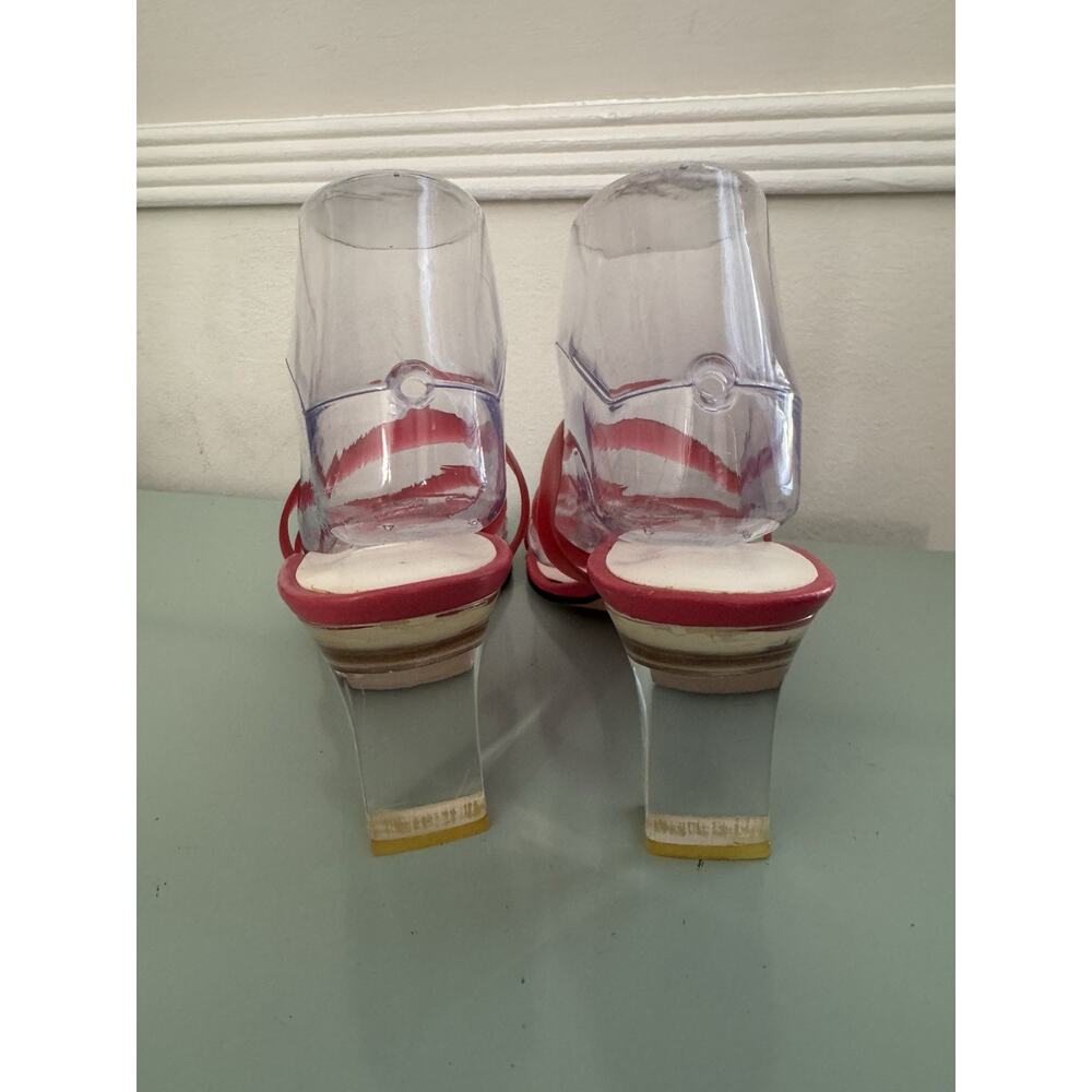 Vintage Sacha London Hot Pink Jelly Lucite‎ Heel Y2K Sz 7.5 - Picture 4 of 9